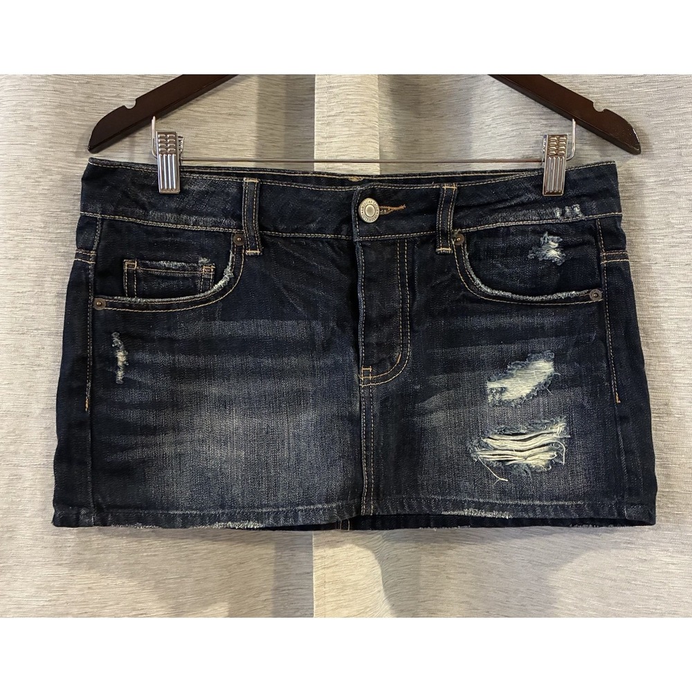 American Eagle Outfitters Jean Skirt Mini Y2K Size 4‎ Festival